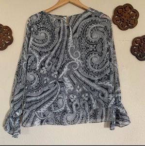 NWOT- White House Black Market  Paisley Blouse.